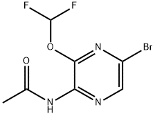Acetamide, N-[5-bromo-3-(difluoromethoxy)-2-pyrazinyl]- 化学構造式