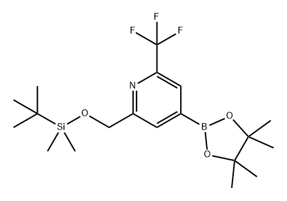 Pyridine, 2-[[[(1,1-dimethylethyl)dimethylsilyl]oxy]methyl]-4-(4,4,5,5-tetramethyl-1,3,2-dioxaborolan-2-yl)-6-(trifluoromethyl)- Structure