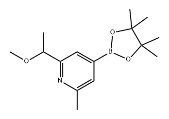 Pyridine, 2-(1-methoxyethyl)-6-methyl-4-(4,4,5,5-tetramethyl-1,3,2-dioxaborolan-2-yl)- Structure