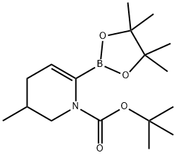 1(2H)-Pyridinecarboxylic acid, 3,4-dihydro-3-methyl-6-(4,4,5,5-tetramethyl-1,3,2-dioxaborolan-2-yl)-, 1,1-dimethylethyl ester 化学構造式