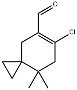 Spiro[2.5]oct-5-ene-5-carboxaldehyde, 6-chloro-8,8-dimethyl- Struktur