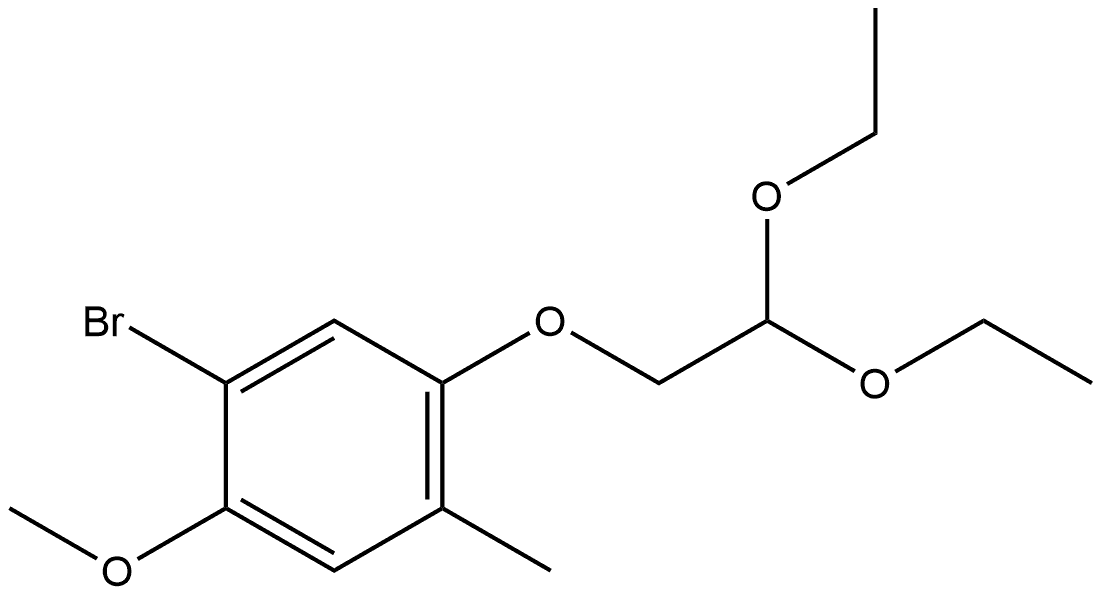 1-Bromo-5-(2,2-diethoxyethoxy)-2-methoxy-4-methylbenzene Struktur