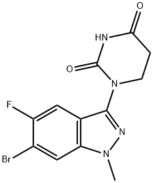 1-(6-溴-5-氟-1-甲基-1H-吲唑-3-基)二氢嘧啶-2,4(1H,3H)-二酮,2760850-50-6,结构式