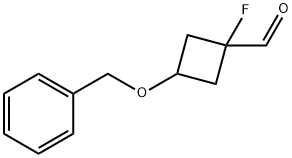 1-Fluoro-3-(phenylmethoxy)cyclobutanecarboxaldehyde Struktur