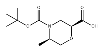 (2S,5R)-4-(叔丁氧羰基)-5-甲基吗啉-2-羧酸, 2761094-10-2, 结构式