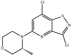 Isothiazolo[4,5-b]pyridine, 3,7-dichloro-5-[(3R)-3-methyl-4-morpholinyl]-,2761195-79-1,结构式