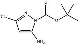 1H-Pyrazole-1-carboxylic acid, 5-amino-3-chloro-, 1,1-dimethylethyl ester Struktur
