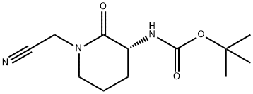 (R)-(1-(氰甲基)-2-氧代哌啶-3-基)氨基甲酸叔丁酯 结构式