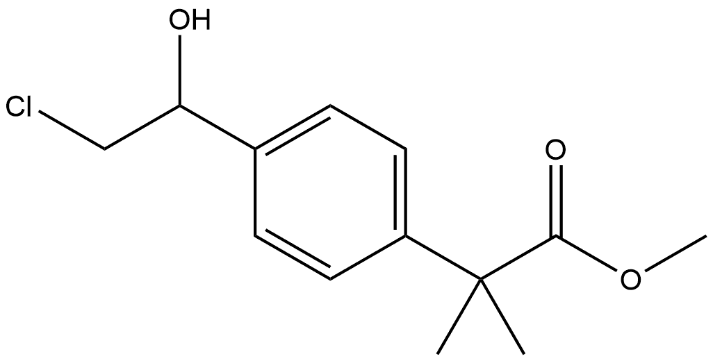 Methyl 4-(2-chloro-1-hydroxyethyl)-α,α-dimethylbenzeneacetate Structure