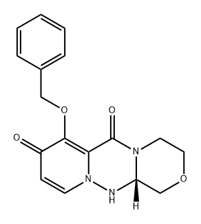 1H-[1,4]Oxazino[3,4-c]pyrido[2,1-f][1,2,4]triazine-6,8-dione, 3,4,12,12a-tetrahydro-7-(phenylmethoxy)-, (12aS)- Struktur