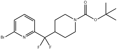 4-((6-溴吡啶-2-基)二氟甲基)哌啶-1-羧酸叔丁酯 结构式