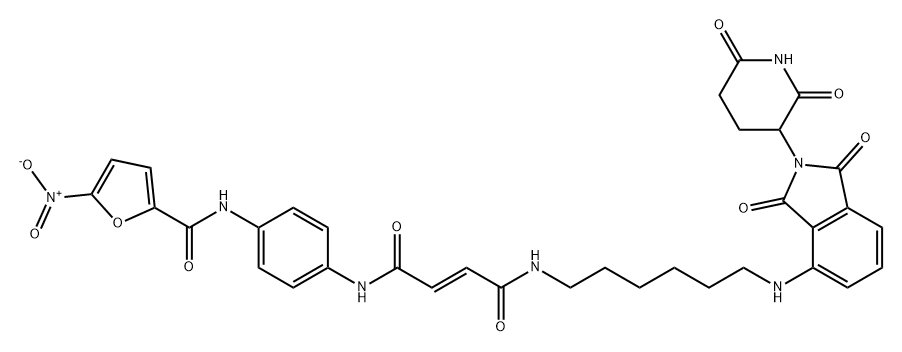 2-Butenediamide, N1-[6-[[2-(2,6-dioxo-3-piperidinyl)-2,3-dihydro-1,3-dioxo-1H-isoindol-4-yl]amino]hexyl]-N4-[4-[[(5-nitro-2-furanyl)carbonyl]amino]phenyl]-, (2E)-|1MG