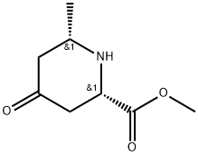 2-Piperidinecarboxylic acid, 6-methyl-4-oxo-, methyl ester, (2S,6S)- Structure