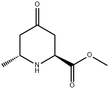2-Piperidinecarboxylic acid, 6-methyl-4-oxo-, methyl ester, (2S,6R)- Struktur