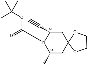 1,4-Dioxa-8-azaspiro[4.5]decane-8-carboxylic acid, 7-ethynyl-9-methyl-, 1,1-dimethylethyl ester, (7S,9S)-|(7S,9S)-7-乙炔基-9-甲基-1,4-二氧杂-8-氮杂螺[4.5]癸烷-8-羧酸叔丁酯