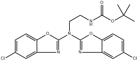 Carbamic acid, N-[2-[bis(5-chloro-2-benzoxazolyl)amino]ethyl]-, 1,1-dimethylethyl ester Struktur