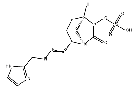 (2S,5R)-2-(N-((1H-imidazol-2-yl)methyl)carbamimidoyl)-7-oxo-1,6-diazabicyclo[3.2.1]octan-6-yl hydrogensulfate Structure