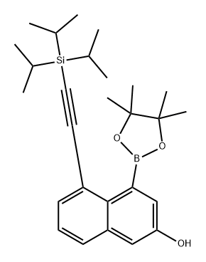 2-Naphthalenol, 4-(4,4,5,5-tetramethyl-1,3,2-dioxaborolan-2-yl)-5-[2-[tris(1-methylethyl)silyl]ethynyl]- 化学構造式