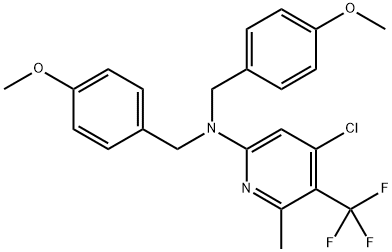 2-Pyridinamine, 4-chloro-N,N-bis[(4-methoxyphenyl)methyl]-6-methyl-5-(trifluoromethyl)- Struktur