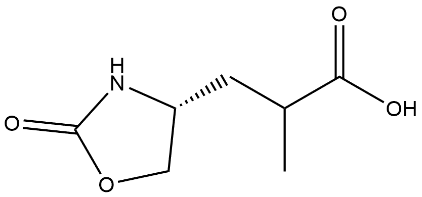 (4R)-α-Methyl-2-oxo-4-oxazolidinepropanoic acid 化学構造式