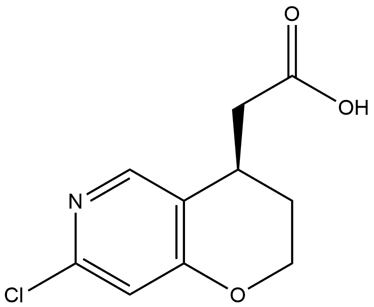 (4R)-7-Chloro-3,4-dihydro-2H-pyrano[3,2-c]pyridine-4-acetic acid Struktur