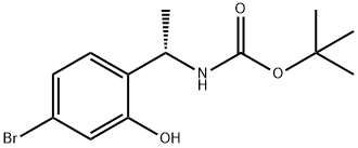 1,1-Dimethylethyl N-[(1S)-1-(4-bromo-2-hydroxyphenyl)ethyl]carbamate Struktur