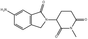 2,6-Piperidinedione, 3-(6-amino-1,3-dihydro-1-oxo-2H-isoindol-2-yl)-1-methyl- 化学構造式