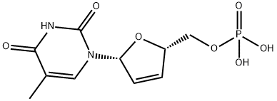 5'-Thymidylic acid, 2',3'-didehydro-3'-deoxy- Struktur