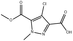 4-氯-5-(甲氧羰基)-1-甲基-1H-吡唑-3-羧酸 结构式