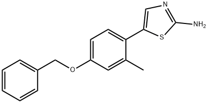 2-Thiazolamine, 5-[2-methyl-4-(phenylmethoxy)phenyl]- Struktur