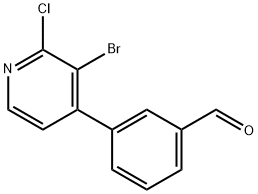 Benzaldehyde, 3-(3-bromo-2-chloro-4-pyridinyl)-,2764729-34-0,结构式