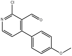 3-Pyridinecarboxaldehyde, 2-chloro-4-(4-methoxyphenyl)-,2764729-48-6,结构式