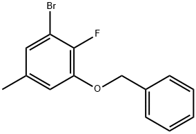 Benzene, 1-bromo-2-fluoro-5-methyl-3-(phenylmethoxy)- Structure