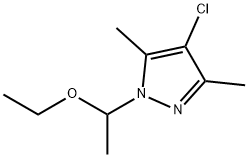 1H-Pyrazole, 4-chloro-1-(1-ethoxyethyl)-3,5-dimethyl- 化学構造式