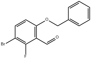 Benzaldehyde, 3-bromo-2-fluoro-6-(phenylmethoxy)-,2764733-43-7,结构式