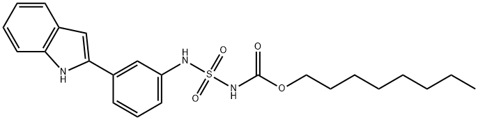 Carbamic acid, N-[[[3-(1H-indol-2-yl)phenyl]amino]sulfonyl]-, octyl ester Structure