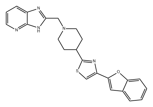 3H-Imidazo[4,5-b]pyridine, 2-[[4-[4-(2-benzofuranyl)-2-thiazolyl]-1-piperidinyl]methyl]-|BAY-179