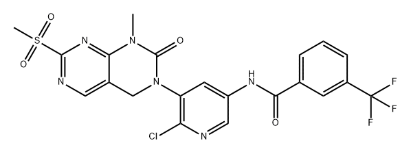 N-(6-chloro-5-(1-methyl-7-(methylsulfonyl)-2-oxo-1,4-dihydropyrimido[4,5-d]pyrimidin-3(2H)-yl)pyridin-3-yl)-3-(trifluoromethyl)benzam Structure