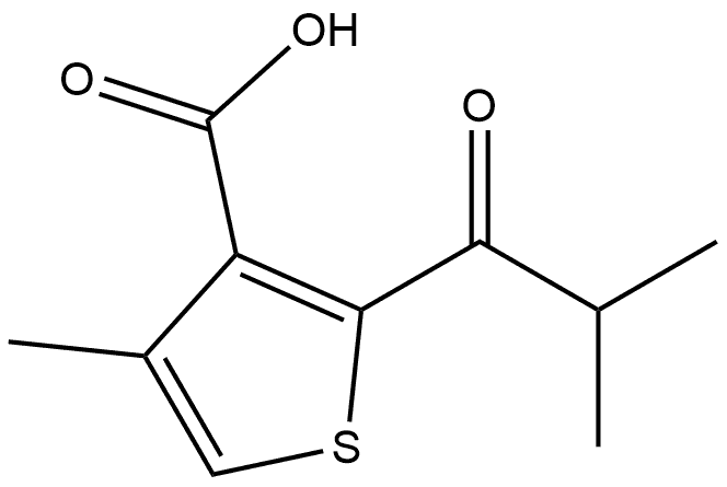 4-Methyl-2-(2-methyl-1-oxopropyl)-3-thiophenecarboxylic acid Structure