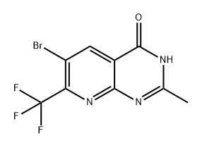 6-溴-2-甲基-7-(三氟甲基)吡啶[2,3-D]嘧啶-4(1H)-酮, 2765156-53-2, 结构式