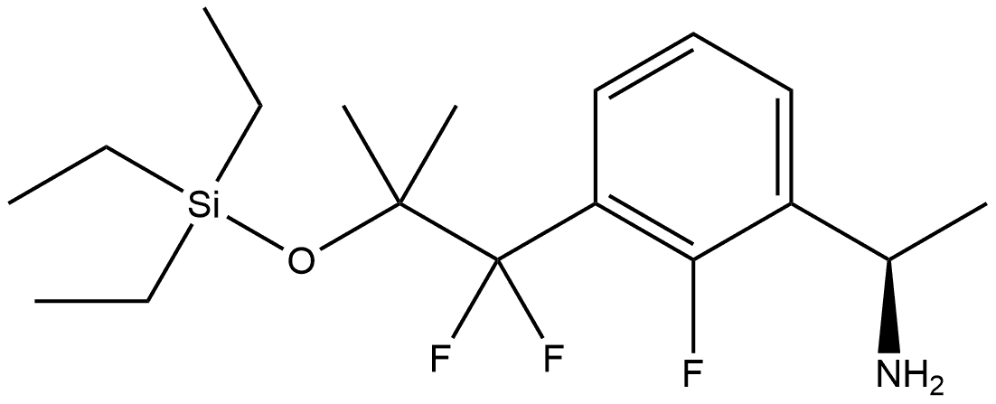Benzenemethanamine, 3-[1,1-difluoro-2-methyl-2-[(triethylsilyl)oxy]propyl]-2-fluoro-α-methyl-, (αR)- Structure