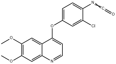 Quinoline, 4-(3-chloro-4-isocyanatophenoxy)-6,7-dimethoxy- Structure