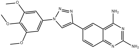 2,4-Quinazolinediamine, 6-[1-(3,4,5-trimethoxyphenyl)-1H-1,2,3-triazol-4-yl]- Struktur