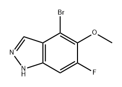 4-溴-6-氟-5-甲氧基-1H-吲唑,2765413-98-5,结构式