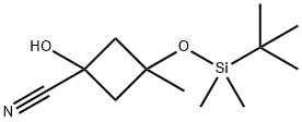 Cyclobutanecarbonitrile, 3-[[(1,1-dimethylethyl)dimethylsilyl]oxy]-1-hydroxy-3-methyl- Structure