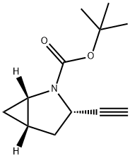 1,1-Dimethylethyl (1S,3S,5S)-3-ethynyl-2-azabicyclo[3.1.0]hexane-2-carboxylate 化学構造式
