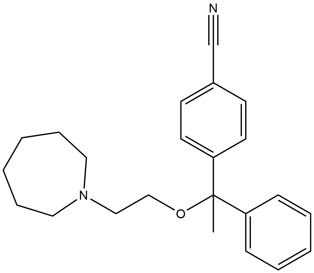 4-[1-[2-(Hexahydro-1H-azepin-1-yl)ethoxy]-1-phenylethyl]benzonitrile 结构式