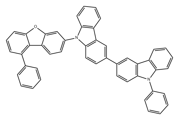 3,3'-Bi-9H-carbazole, 9-phenyl-9'-(9-phenyl-3-dibenzofuranyl)- Struktur