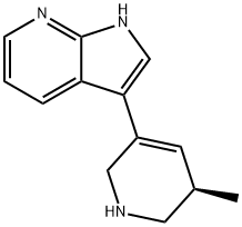 1H-Pyrrolo[2,3-b]pyridine, 3-[(5R)-1,2,5,6-tetrahydro-5-methyl-3-pyridinyl]- Struktur