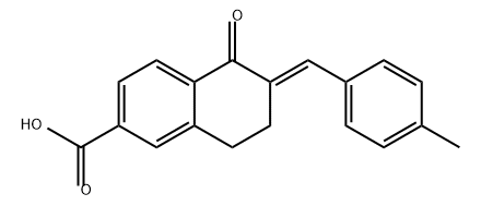 2-Naphthalenecarboxylic acid, 5,6,7,8-tetrahydro-6-[(4-methylphenyl)methylene]-5-oxo-, (6E)- Structure